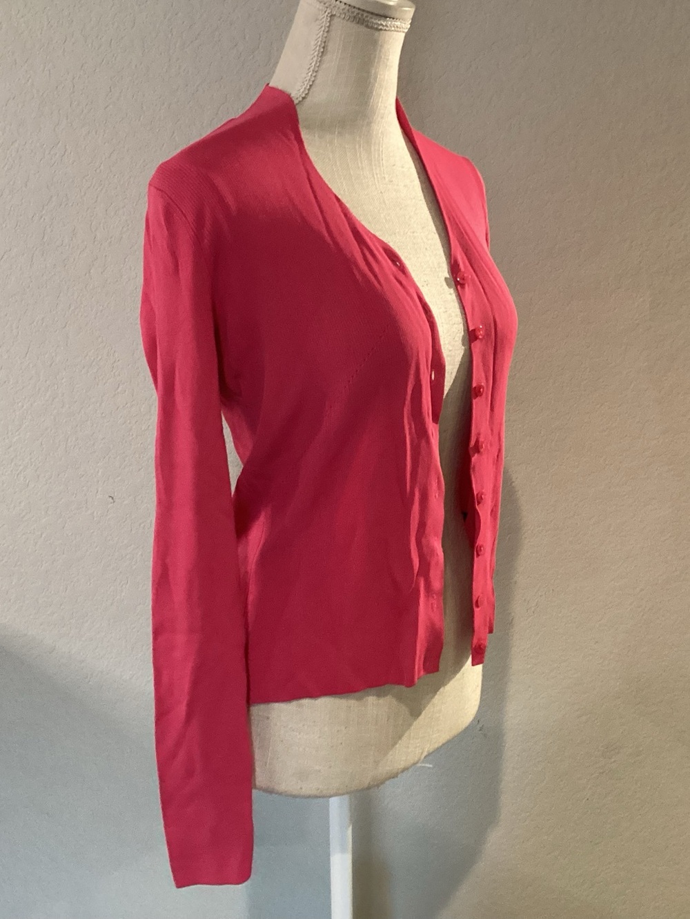 Venini Vibrant Coral-Pink Knit Cardigan